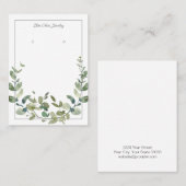 Carte De Visite Elégante aquarelle verte Écran d'oreille (Devant / Derrière)