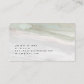 Carte De Visite Elégante aquarelle verte et grise (Dos)