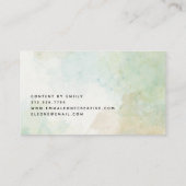 Carte De Visite Elégante aquarelle verte Sage (Dos)