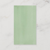 Carte De Visite Elégante aquarelle verte Verdure rustique (Dos)