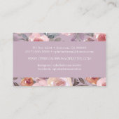 Carte De Visite Elégante aquarelle violette mauve florale (Dos)