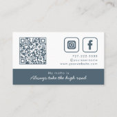 Carte De Visite Élégante Ardoise neutre monogramme (Dos)