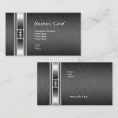 Carte de visite élégante argent chrome gris Elite (Devant / Derrière)