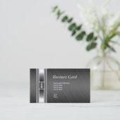 Carte de visite élégante argent chrome gris Elite (Debout devant)