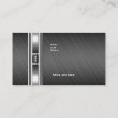 Carte de visite élégante argent chrome gris Elite (Dos)