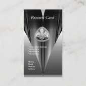 Carte de visite élégante argent noir chrome Elite (Dos)