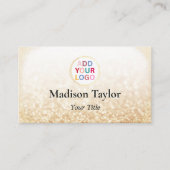 Carte de visite élégante avec code QR or et logo (Devant)