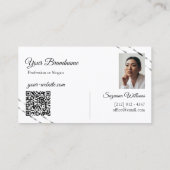 Carte de visite élégante avec code QR photo et lig (Dos)
