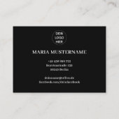 Carte de visite élégante avec modèle noir de code (Dos)