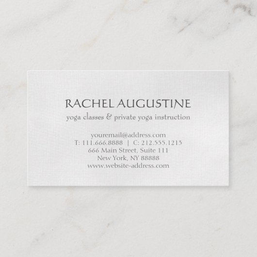 Carte De Visite élégante avec symbole zen, tracé en faux or (Dos)