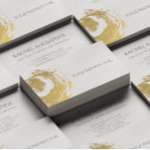 Carte De Visite élégante avec symbole zen, tracé en faux or