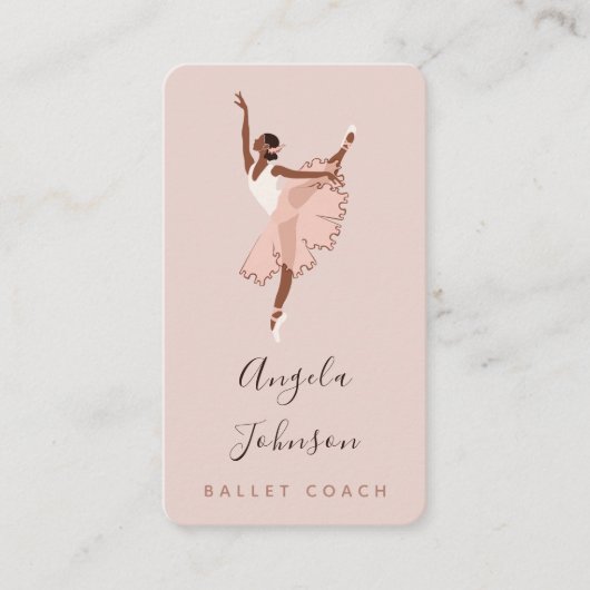 Carte De Visite Elégante Ballerina Dancer Illustration Dance Schoo (Devant)