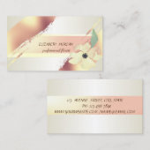 Carte De Visite Élégante Bande Chic, Bande De Brosse, Fleur (Devant / Derrière)