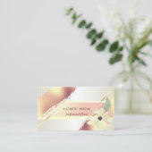 Carte De Visite Élégante Bande Chic, Bande De Brosse, Fleur (Debout devant)