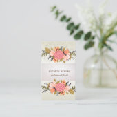 Carte De Visite Élégante bande chic, dentelle, florale (Debout devant)