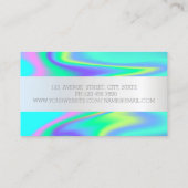 Carte De Visite Elégante bande d'argent moderne, Holographique (Dos)