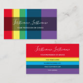 Carte De Visite Élégante bande de couleur arc-en-ciel minimale (Devant / Derrière)
