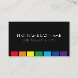 Carte De Visite Élégante bande de couleur noire minimaliste