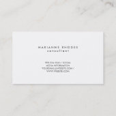 Carte De Visite Élégante bande de Denim Noir moderne (Dos)