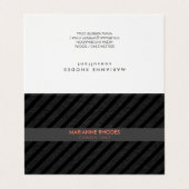 Carte De Visite Élégante bande de Denim Noir moderne (Extérieur déplié)
