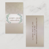 Carte De Visite Élégante bande, dentelle, Aquarelle Branche d'oliv (Devant / Derrière)