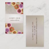 Carte De Visite Elégante Bande, Dentelle, Fleurs (Devant / Derrière)