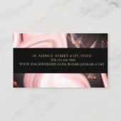 Carte De Visite Elégante bande d'or en marbre géométrique (Dos)