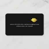 Carte De Visite Elégante Beauté Faux Gold Lips Noir (Dos)
