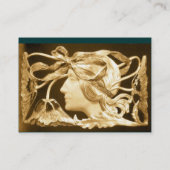 Carte De Visite ÉLÉGANTE BEAUTÉ FEMME / LADY FLEURS BROWN BOW Sepi (Dos)