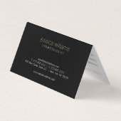 Carte De Visite Elégante Beauté Or Sunburst Noir Plié (Dos)