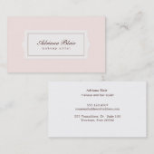 Carte De Visite Elégante Beauté Style Plaque rose clair (Devant / Derrière)