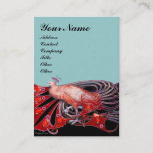 CARTE DE VISITE ÉLÉGANTE BIJOU DE MODE ROUGE EN NOIR BLEU