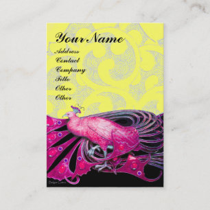 CARTE DE VISITE ÉLÉGANTE BIJOULE DE PEACOCK ROSE DANS DES ESPACES
