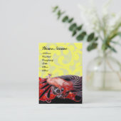 CARTE DE VISITE ÉLÉGANTE BIJOULE ROUGE EN PEACOCK DANS DES ESPACES (Debout devant)