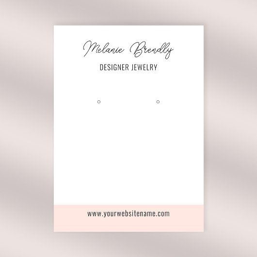 Carte De Visite Élégante bijouterie blanche rose