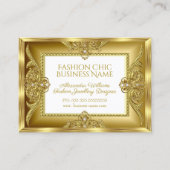 Carte De Visite Elégante bijouterie de mode couturier Gemmes d'or (Devant)