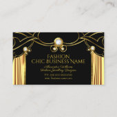 Carte De Visite Elégante bijouterie de mode couturier Or Noir (Devant)