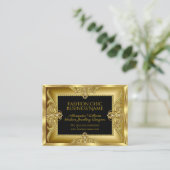 Carte De Visite Elégante bijouterie design de mode Gold Gems noir (Debout devant)