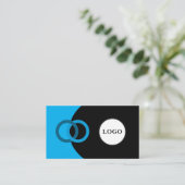 Carte de visite élégante bleu noir (Debout devant)