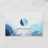 Carte de visite élégante bleue pour massage (Devant)