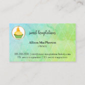 Carte De Visite Élégante boulangerie Cupcake & Gold Scroll (Dos)