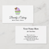 Carte De Visite Élégante boulangerie Cupcake Sucres (Devant / Derrière)