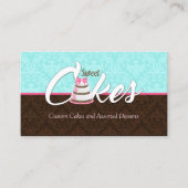 Carte De Visite Élégante boulangerie de dessert au gâteau rose (Devant)
