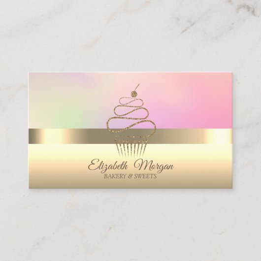 Carte De Visite Élégante boulangerie professionnelle Cupcake (Devant)
