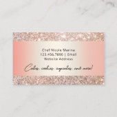 Carte De Visite Élégante boulangerie Rose Gold Cupcake (Dos)