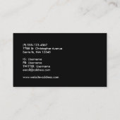 Carte De Visite Élégante boule de Noël en argent sur les lumières  (Dos)