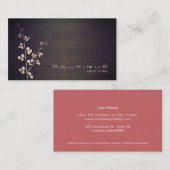 Carte De Visite Elégante Boutique Bois Grain Texture Look (Devant / Derrière)
