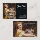 Carte De Visite Élégante boutique de fleurs (Devant / Derrière)