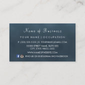 Carte De Visite Élégante boutique de mode Turquoise foncé (Dos)