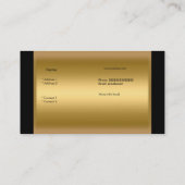Carte De Visite Elégante Boutique Gold Black Gold (Dos)